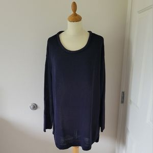 Extra Long Navy Blue Sweater